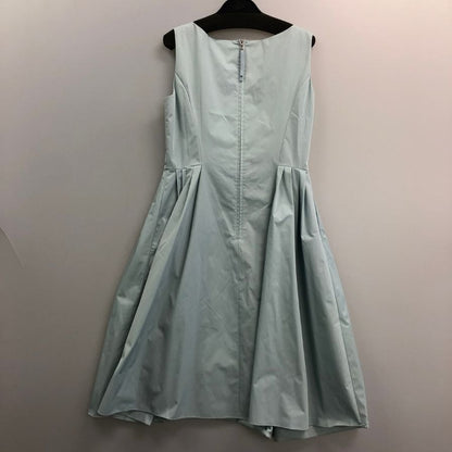 美品◆フォクシーニューヨーク ノースリーブフレアワンピース 34551-NA0FY106T ブルー系 サイズ40  FOXEY NEW YORK 【AFB36】