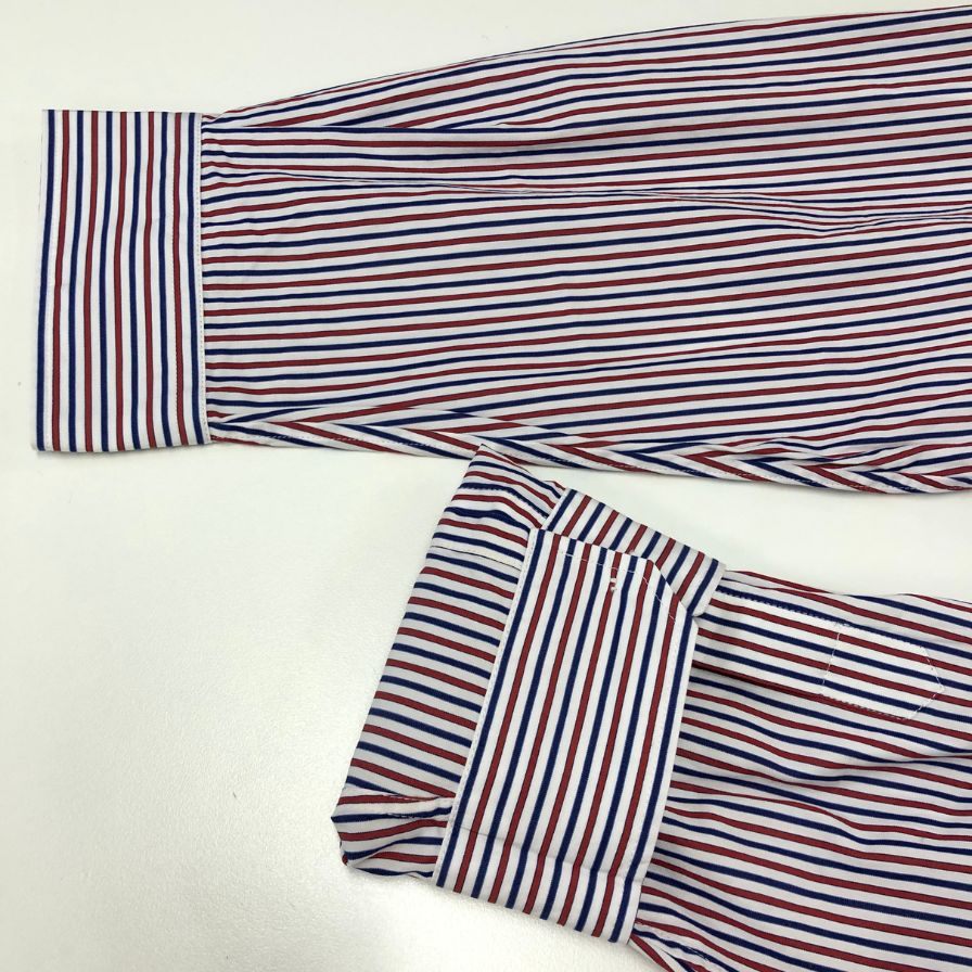中古◆バレンシアガ 18SS 長袖シャツ バックパッチ ストライプ レディース サイズ34 518068 BALENCIAGA 【AFB43】
