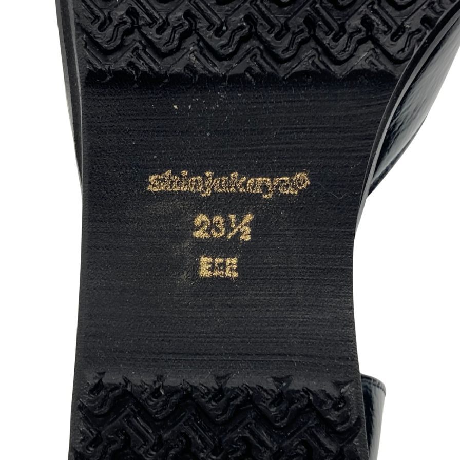 新宿屋 レザーサンダル レザー×リザード 2040-405 23.5cm レディース ブルー shinjukuya 約23.5cm【7-7】