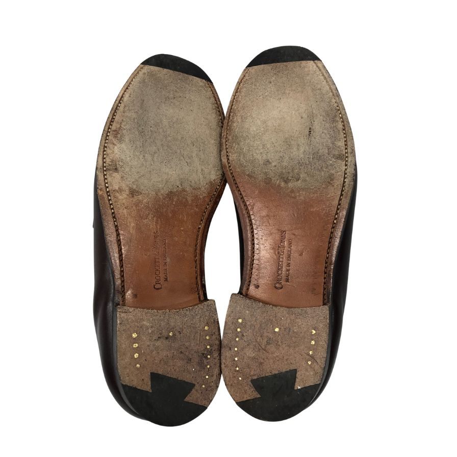 クロケット&ジョーンズ レザーシューズ タッセル ローファー キャベンディッシュ3 ブラウン サイズUK7E CROCKETT&JONES CAVENDISH3 ローファー 約25.5cm【LA】【中古】