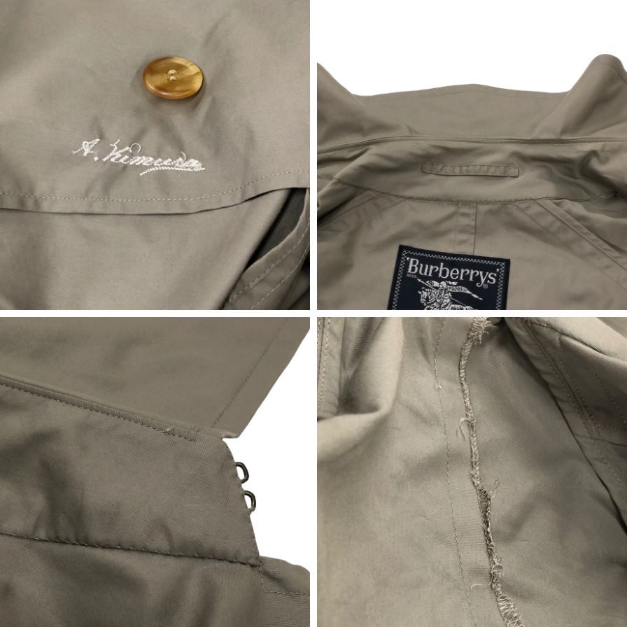 中古◆バーバリー トレンチコート 旧タグ グレージュ メンズ サイズ 175 Burberry 【AFA10】