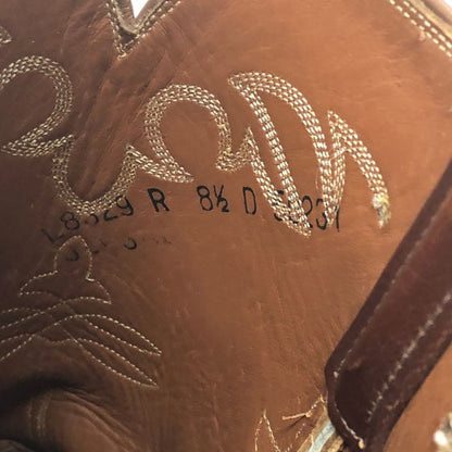 ルケーシー ウエスタンブーツ オーストリッチコンビ メンズ サイズ 8.5D ブラウン LUCCHESE 約26.5cm【AFI30】