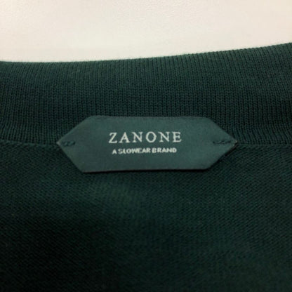 美品◆ザノーネ ニット 襟付き コットン メンズ  グリーン サイズ50 ZANONE 【AFB34】