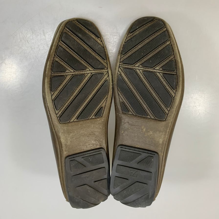 エルメネジルドゼニア ドライビングシューズ ビット ローファー レザー ブラウン メンズ サイズ6 Ermenegildo Zegna 約24.0cm【AFC3】