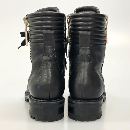 クリスチャンルブタン サイドジップブーツ ブラック レザー レディース サイズ35.5 Christian Louboutin 約22.0cm【AFC41】