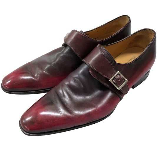 フランチェスコ ベニーニョ レザーシューズ 3467 シングルモンク サイズ6 レッド メンズ  Francesco Benigno 約24.5cm【AFC32】