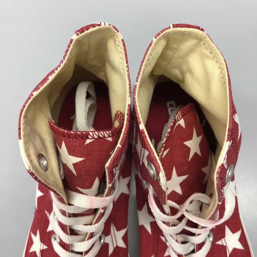 コンバース スニーカー オールスター ハイカット レッド系 星柄 メンズ サイズ28.5cm CONVERSE 約28.5cm【AFC7】
