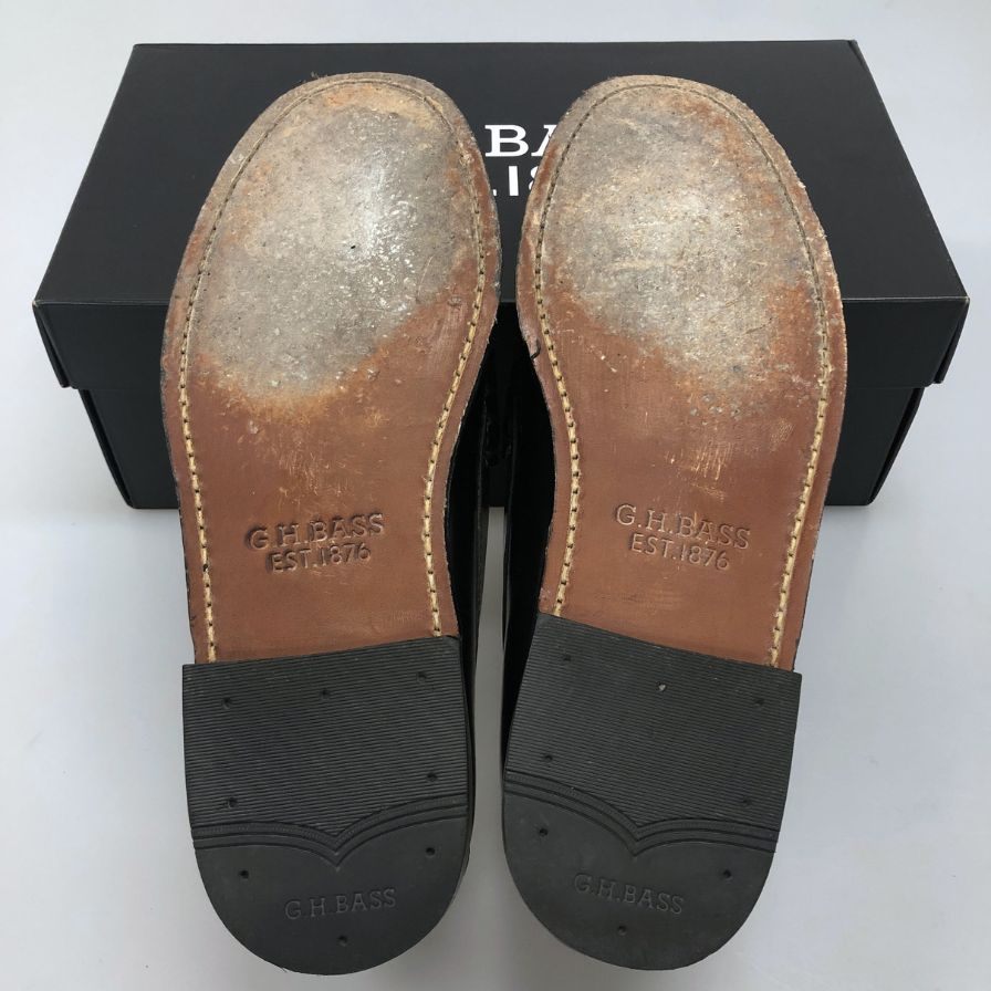 ジーエイチバス ローファー ウィージャンズ ラーソン サイズ9.5 メンズ ブラック G.H.Bass&Co. WEEJUNS LARSON ローファー 約28.0cm【LA】【中古】