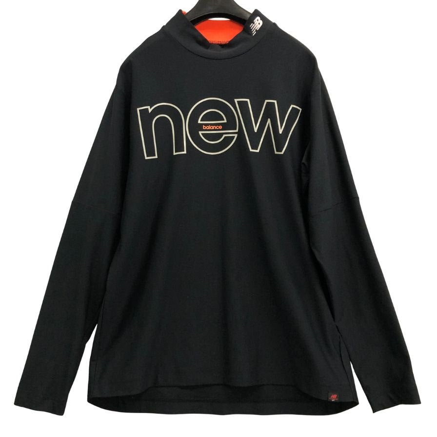 美品◆ニューバランス ゴルフ 長袖Tシャツ モックネック ブラック メンズ サイズ6 New Balance Golf 【AFB46】