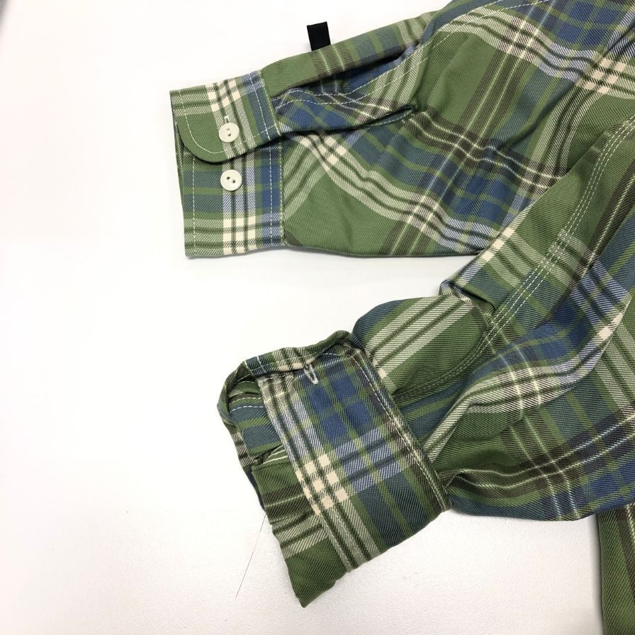極美品◆ダイワ ピア39 BE-87023 長袖チェックシャツ グリーン サイズL DAIWA PIER39 【AFB37】