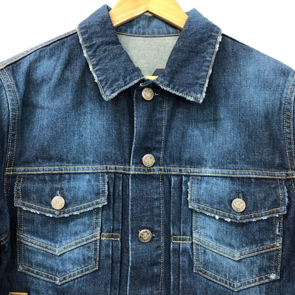 極美品◆バルマン デニムジャケット ダメージ加工 TC015017D 日本製 メンズ インディゴ サイズ46 BALMAIN 【AFA17】