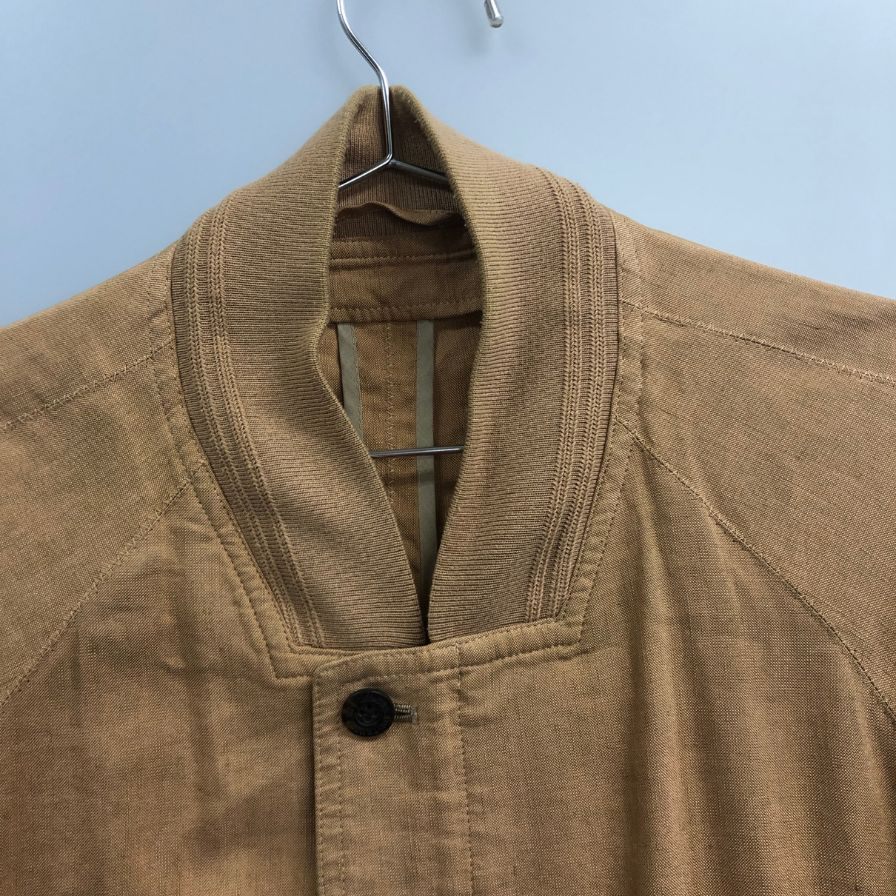 美品◆トラサルディ ブルゾン 比翼 リネン50% シルク50% サイズL ベージュ TRUSSARDI 【AFA22】