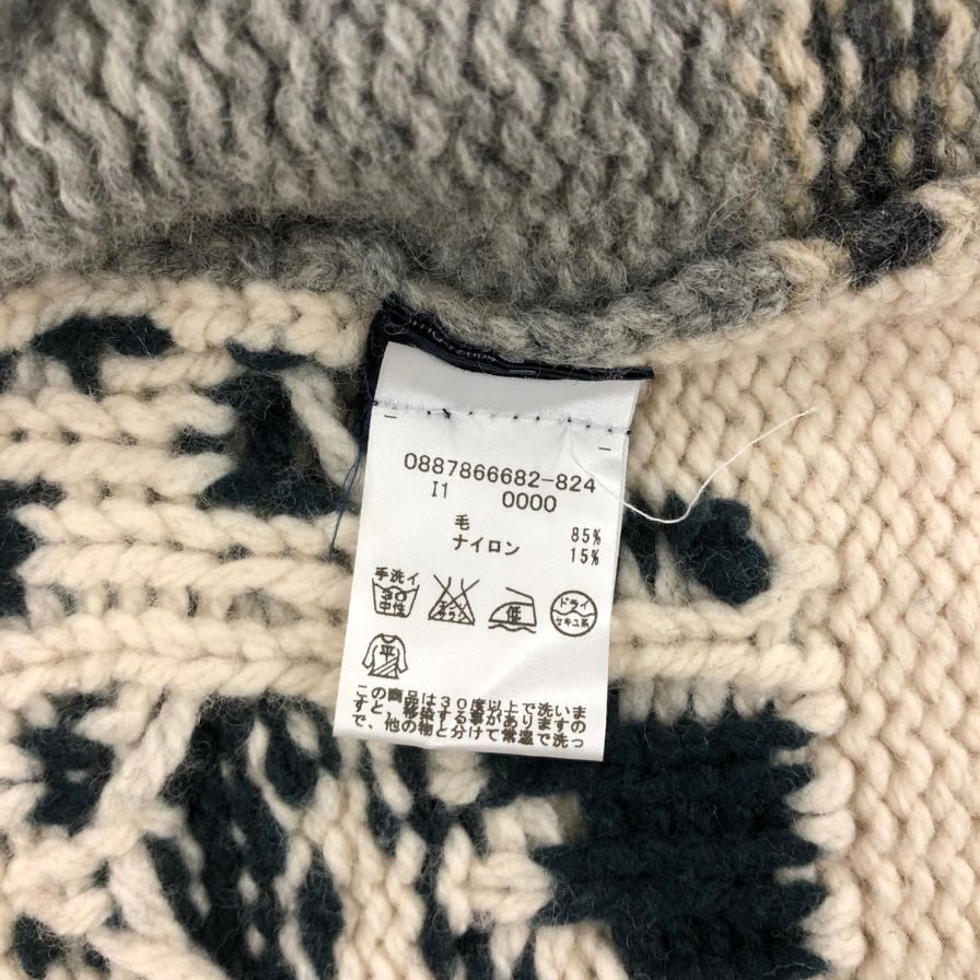 中古◆トミーヒルフィガー カウチンカーディガン ノルディック ウール サイズM メンズ グレー系 TOMMY HILFIGER 【AFB5】