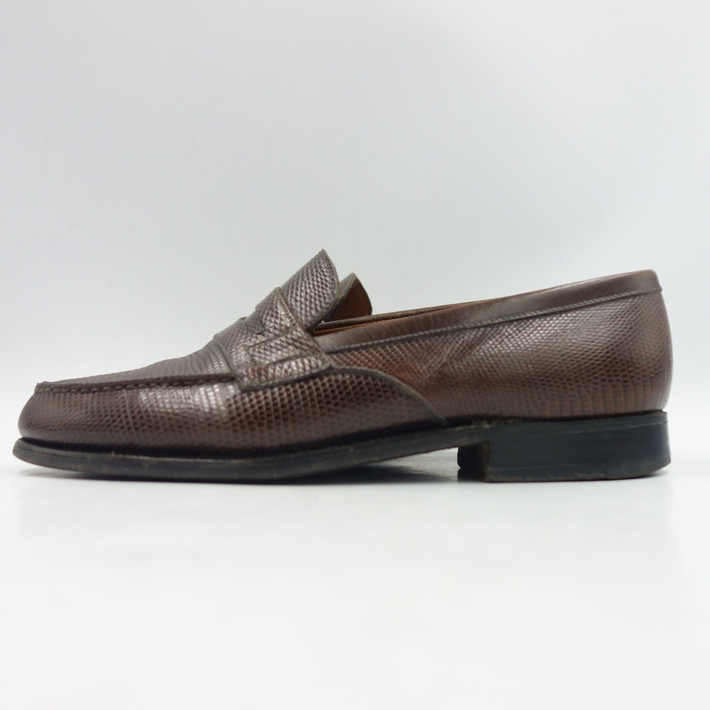 Used ◆ JM Weston Signature Loafer Old Logo 180 Lizard Brown Ladies 82 Last 4.5D JMWESTON [LA] 