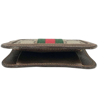 オールドグッチ シェリーライン がま口 小銭入れ ベージュ 財布 GUCCI【AFI19】