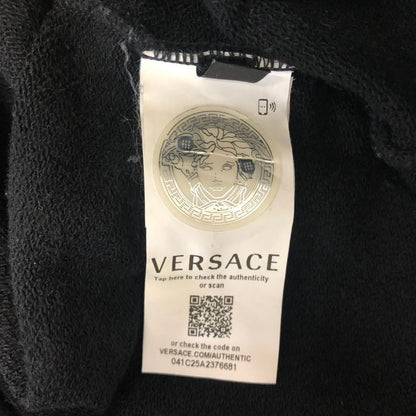 美品◆ヴェルサーチ パーカー バロッコアカンサスプリント A87476 メンズ コットン サイズXS ブラック イエロー VERSACE 【AFB5】