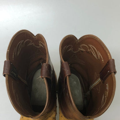 ルケーシー ウエスタンブーツ オーストリッチコンビ メンズ サイズ 8.5D ブラウン LUCCHESE 約26.5cm【AFI30】