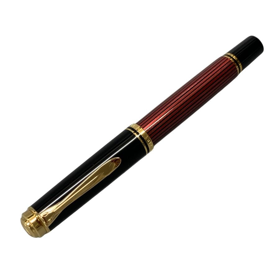 ペリカン　スーベレーン　赤縞　14C 585 万年筆　ヴィンテージ筆記具　ドイツ ペリカン 万年筆 スーベレーン 赤縞 ストライプ ペン先14C-585 F