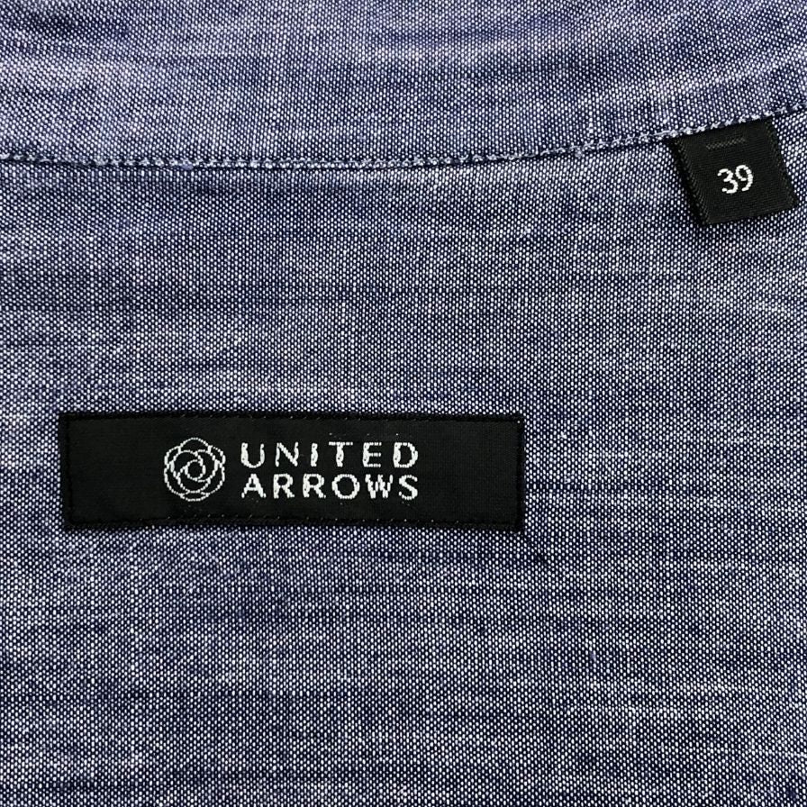 美品◆ユナイテッドアローズ シャンブレー  長袖シャツ ブルー  レディース サイズ39  UNITED ARROWS 【AFB29】