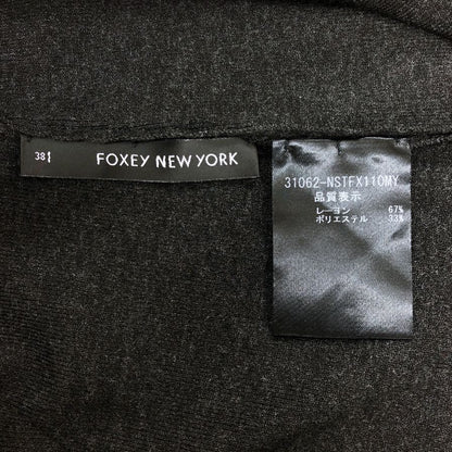 美品◆フォクシーニューヨーク ピンキングセーター カットソー トップス 31062 レディース  サイズ 38 グレー  FOXEY NEWYORK 【AFB23】