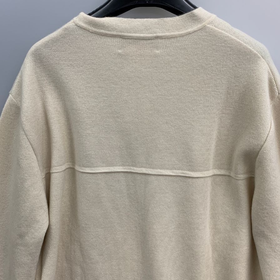極美品◆エルメス ニット カシミヤ ホワイト ソルド品 メンズ サイズM HERMES 【AFB10】
