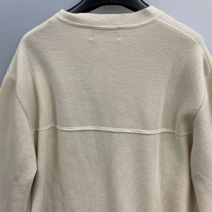 極美品◆エルメス ニット カシミヤ ホワイト ソルド品 メンズ サイズM HERMES 【AFB10】