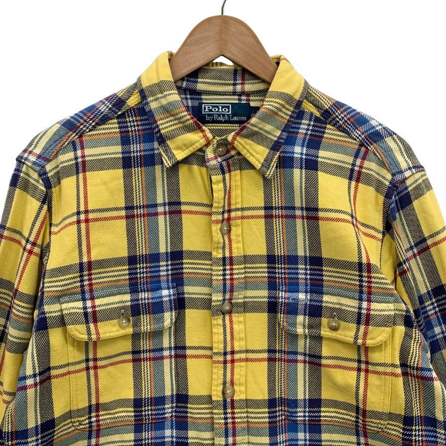 ポロ ラルフローレン チェックシャツ イエロー系 メンズ サイズM POLO RALPH LAUREN【LA】