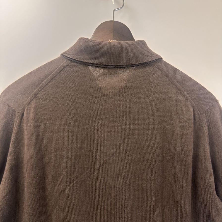美品◆ジョンスメドレー ニットポロ ブラウン系 サイズXS メンズ JOHN SMEDLEY 【AFB10】