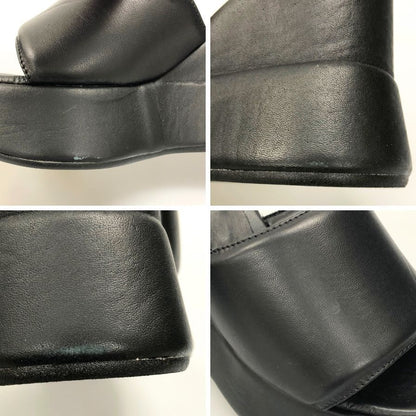 ラボラツィオーネアルティッジャーナ 厚底サンダル レザー ブラック レディース サイズ36 lavorazione artigiana 約22.5cm【AFC4】