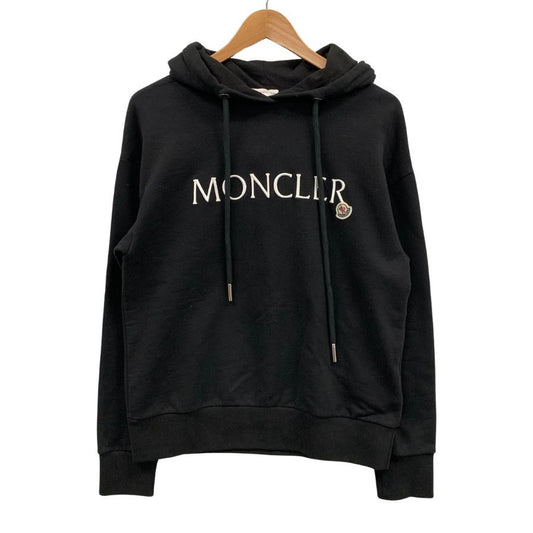 美品◆モンクレール パーカー 刺繍 ロゴ プルオーバー コットン I10938G00016 899WC ブラック メンズ サイズXS MONCLER 【AFA4】