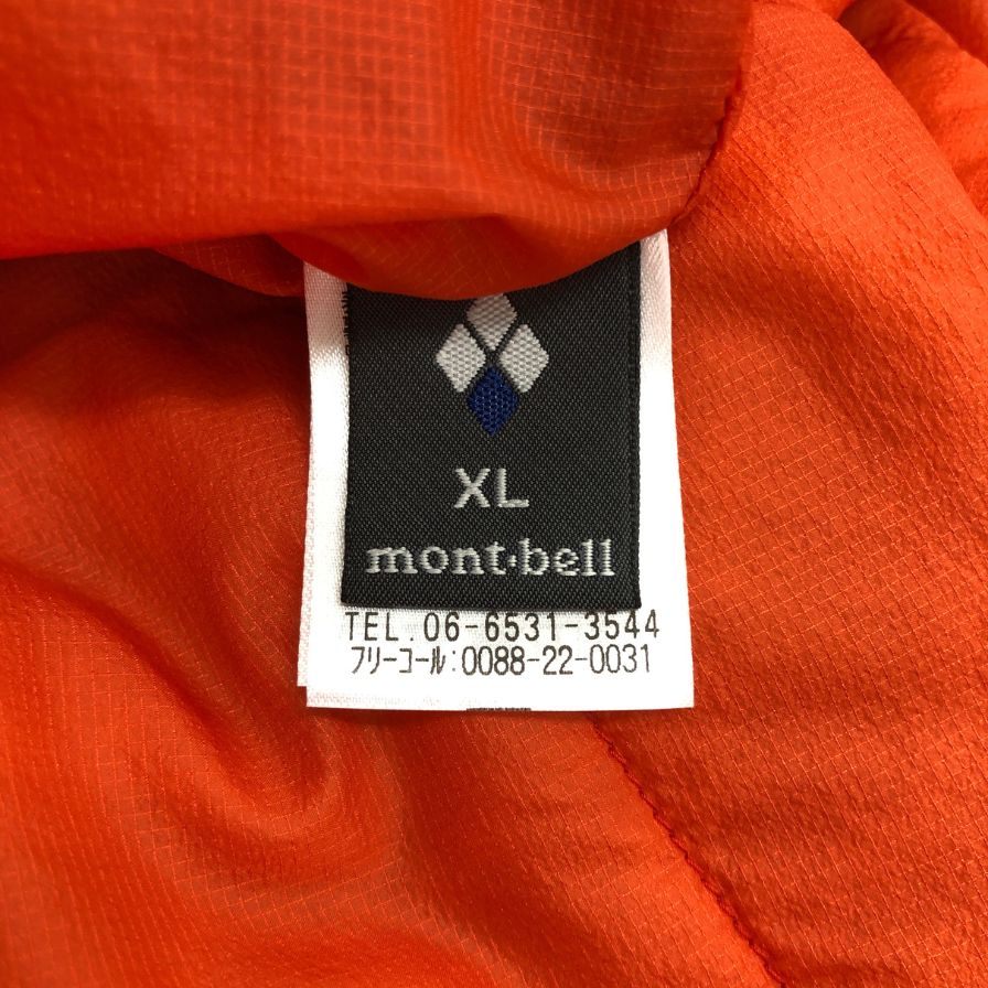 美品◆モンベル サーマラップ パーカ リバーシブル アウター 1101641 サイズXL メンズ オレンジ系 mont-bell 【AFB14】