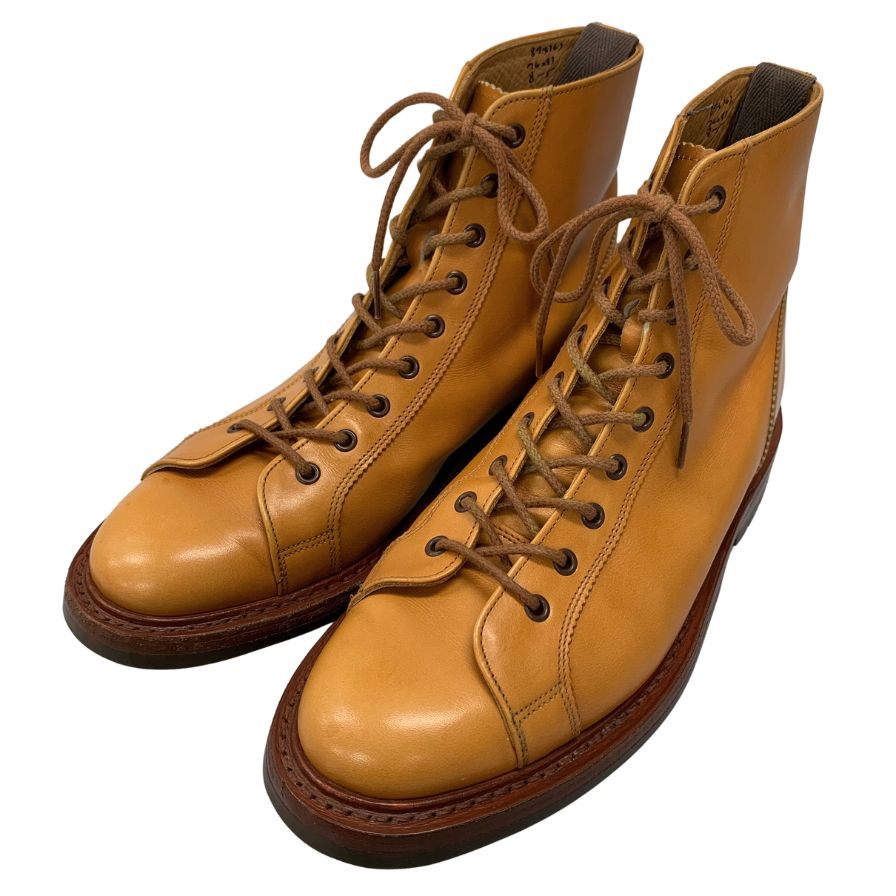 トリッカーズ レースアップブーツ モンキーブーツ M6087 ベージュ系 メンズ サイズ8 Tricker’s ブーツ 約26.5cm【LA】【中古】