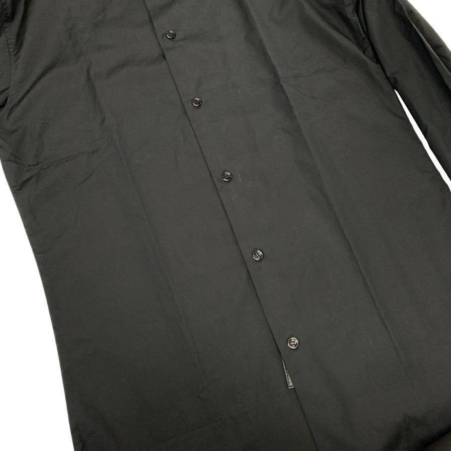 美品◆ディオール オム コットン 長袖スタンドカラーシャツ 163C505A1581 イタリア製 メンズ サイズ38 ブラック DIOR HOMME 【AFB35】