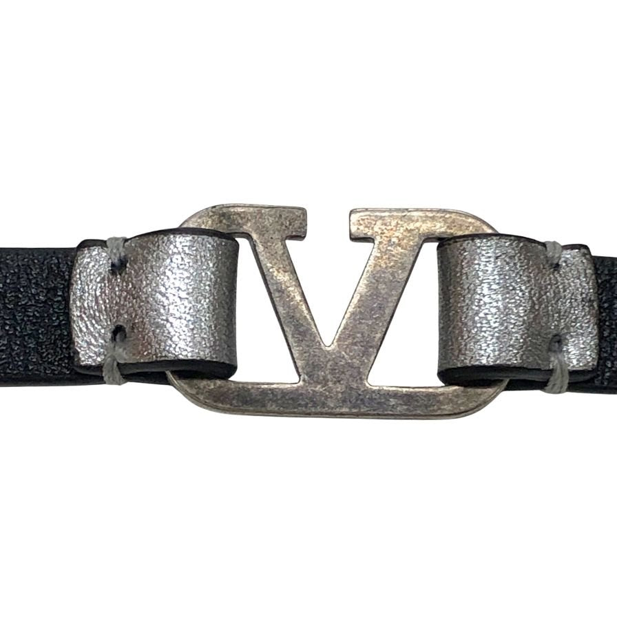 ヴァレンティノ レザー ブレスレット グレー シルバー金具 レディース VALENTINO