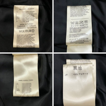 美品◆ディーゼル レザー ノースリーブ ワンピース 羊革 レディース サイズXS ブラック DISEL Dress and Impress 【AFB31】