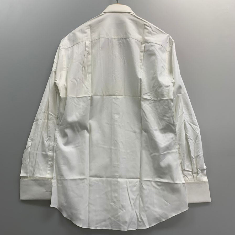 新品同様◆エルメネジルドゼニア 長袖ドレスシャツ カフス用 ホワイト サイズ39/15.5 Ermenegildo Zegna 【AFB2】