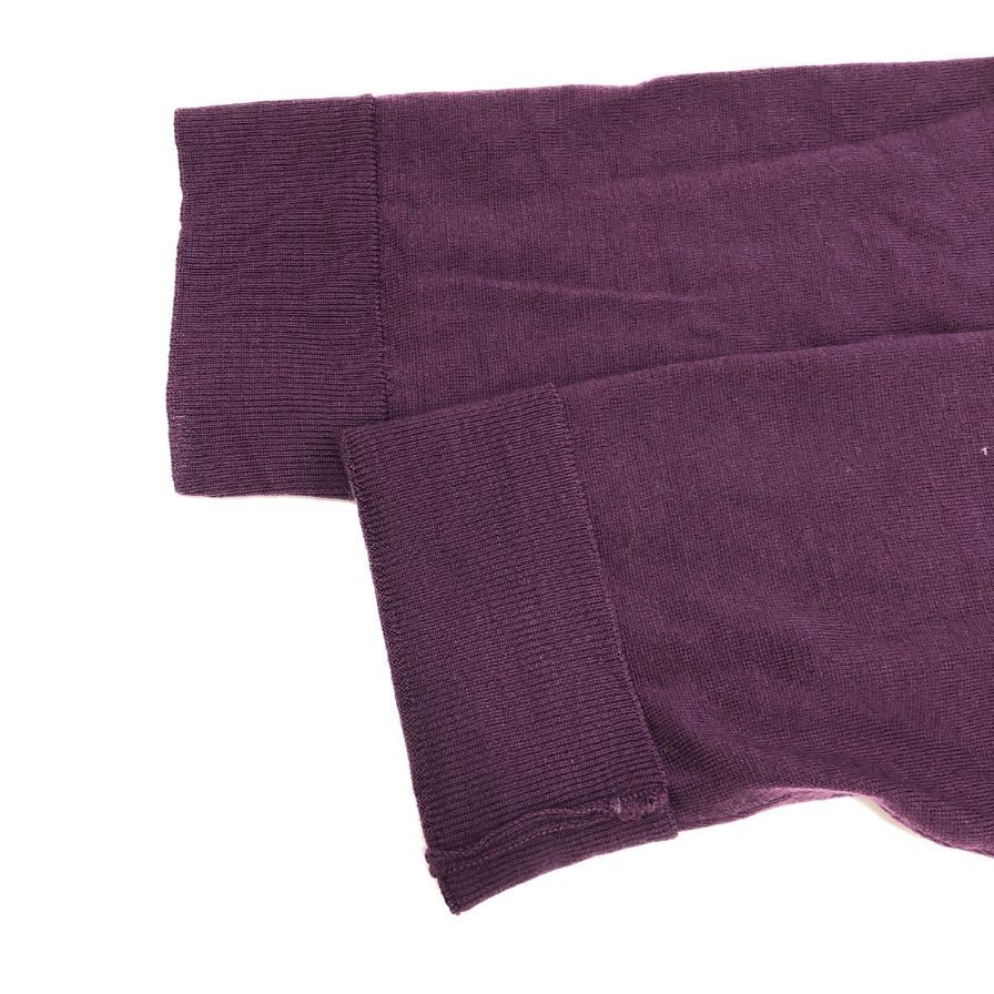 中古◆ジョンスメドレー ニットセーター ウール ハイゲージ Vネック パープル メンズ サイズL JOHN SMEDLEY 【AFB4】