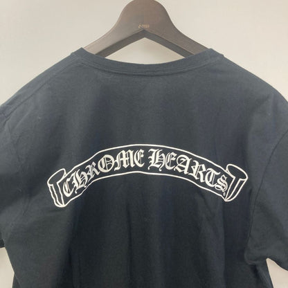美品◆クロムハーツ Tシャツ ポケットT 胸元ロゴ 星柄 ブラック サイズL メンズ CHROME HEARTS 【AFB38】
