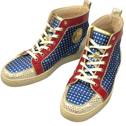 クリスチャン ルブタン 星条旗 ハイカット スニーカー メンズ サイズ41 総柄 Christian Louboutin 約26.0cm【AFC41】