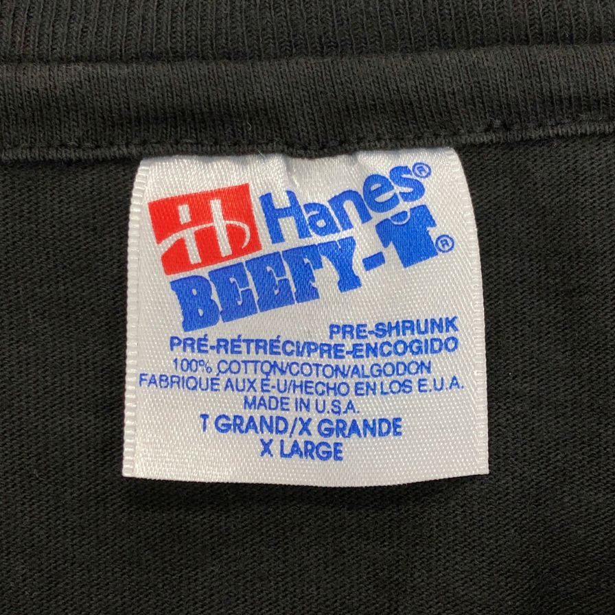 中古◆ヘインズ ヴィンテージ 半袖Tシャツ アート 太陽 1993 USA製 ブラック メンズ サイズXL Hanes BEEFY-T vintage DAVID DANZ 【AFB36】