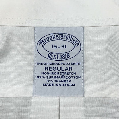 極美品◆ブルックスブラザーズ シャツ レギュラー 15-31 メンズ サイズ15 ホワイト BROOKS BROTHERS 【AFB45】