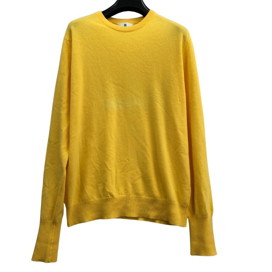 美品◆バランタイン ニット クルーネック カシミア イエロー サイズ46 メンズ BALLANTYNE 【AFB4】
