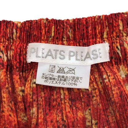 プリーツプリーズ イッセイミヤケ スカート 総柄 オレンジ系 レディース サイズ1 PP14-JG485 PLEATS PLEASE ISSEY MIYAKE【AFB34】