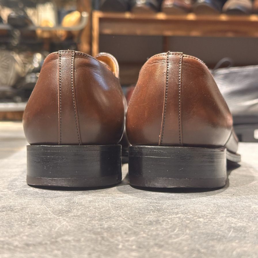 ジェイエムウエストン レザーシューズ ストレートチップ 300 カーフ ブラウン サイズ9E  J.M.WESTON ビジネスシューズ 約27.5cm【LA】【中古】