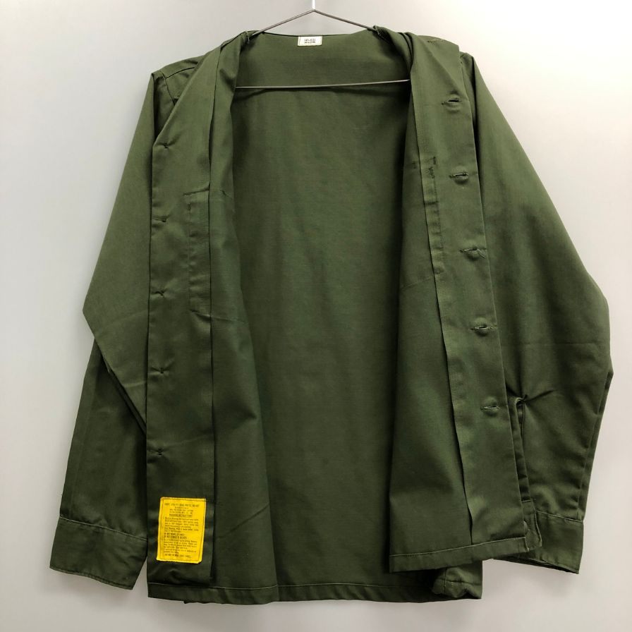 極美品◆アメリカ軍 ユーティリティシャツ OG-507 実物 87年 オリーブグリーン サイズ14.5X33 【AFB16】