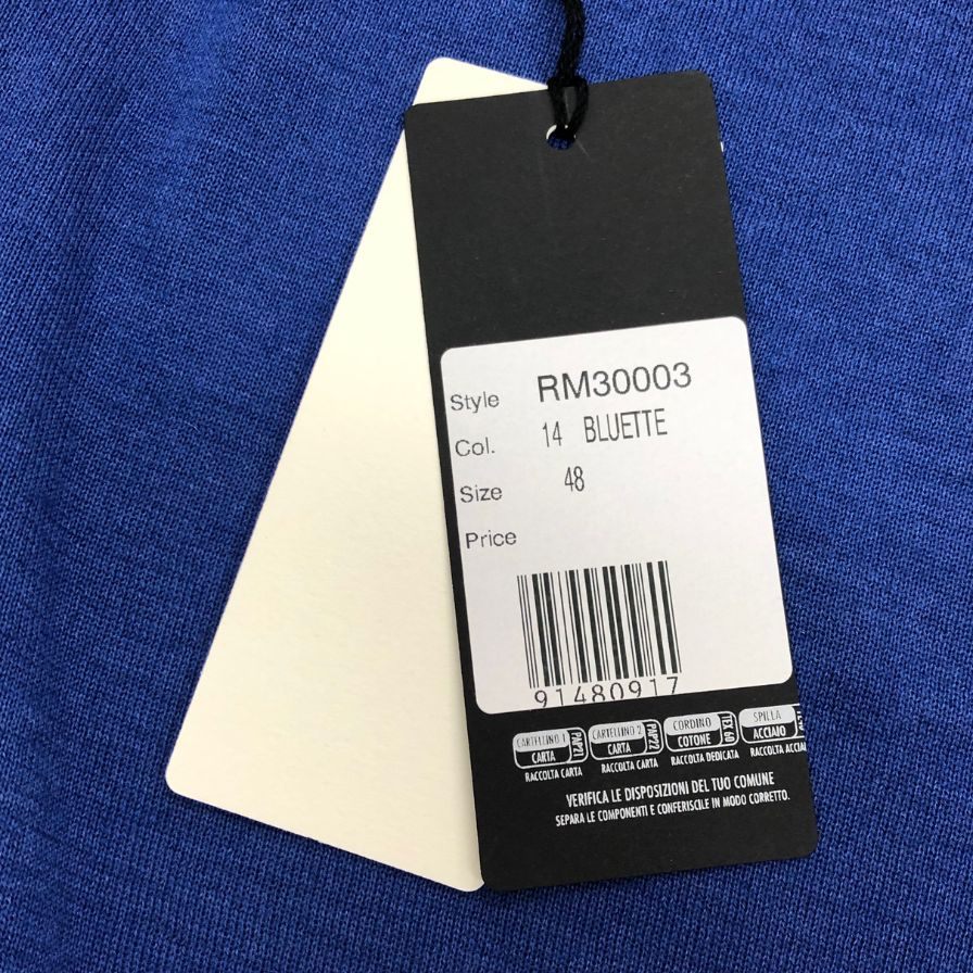 新品同様◆ロベルトコリーナ ニット タートルネック カシミヤ混 ブルー サイズ48 メンズ roberto collina 【AFB9】