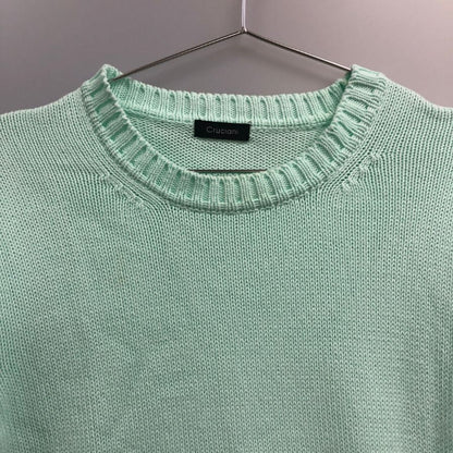 美品◆クルチアーニ クルーネックニット グリーン系 メンズ サイズ50 cruciani 【AFB5】