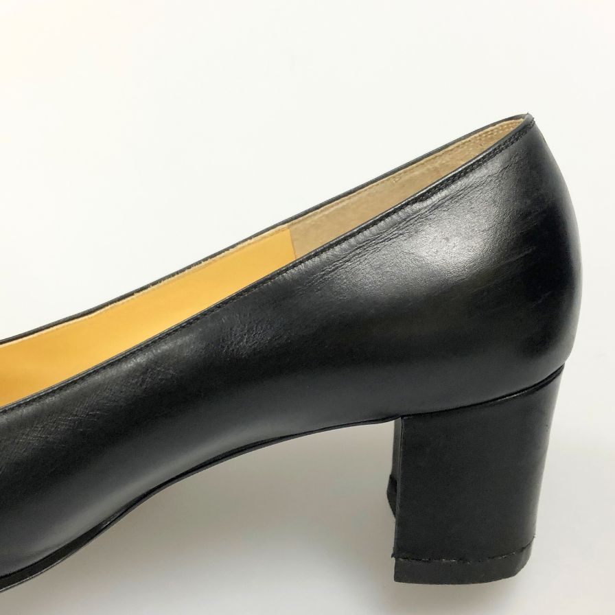 極美品★銀座かねまつ　パンプス　レザー　チャンキーヒール　黒　サイズ24.5㎝ 楽天市場】パンプス 銀座かねまつの通販