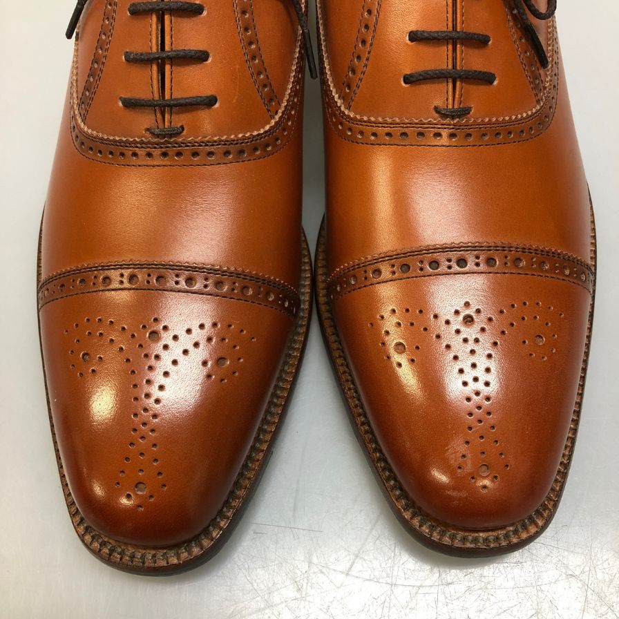 スコッチグレイン オデッサ 2 セミブローグ レザーシューズ 920 ブラウン 25.5cm SCOTCH GRAIN ビジネスシューズ 約25.5cm【LA】【中古】