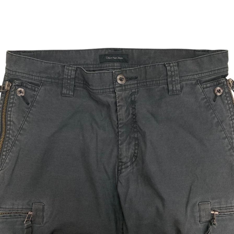 カルバンクライン ジーンズ カーゴパンツ ジップデザイン サイズ32 グレー系 メンズ Calvin Klein Jeans 【AFB44】